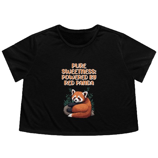 Pure Sweetness: Powered By Red Panda - Cute Animal Flowy Cropped Tees