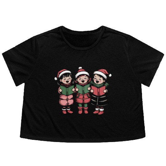 Merry christmas, Christmas Retro Flowy Cropped Tees
