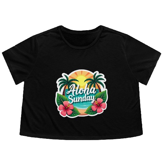 Aloha Sunday Flowy Cropped Tees