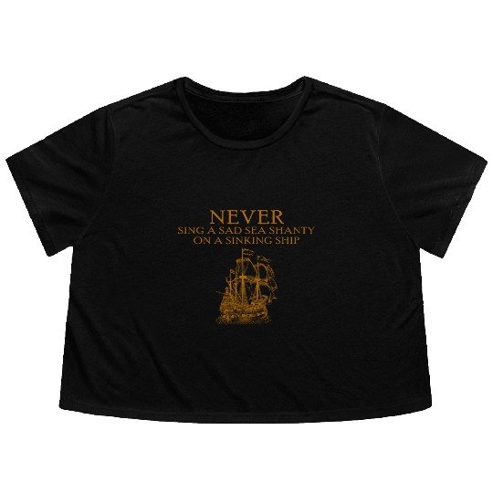 Sailor Meme Pirate Ship Ocean Sailing Flowy Cropped Tees