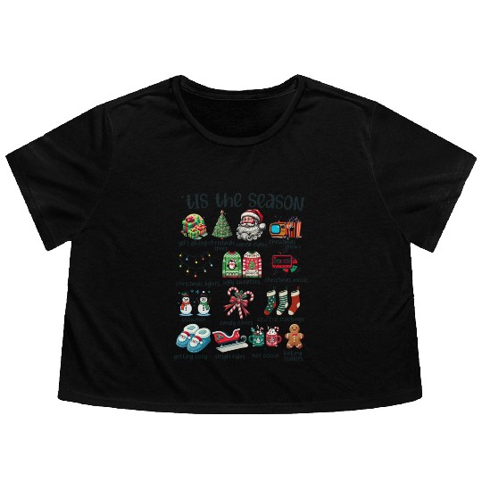 Tis The Season Low Flowy Cropped Tees