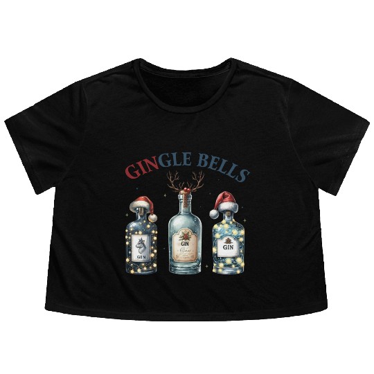 Merry Christmas, Christmas Vintage Flowy Cropped Tees