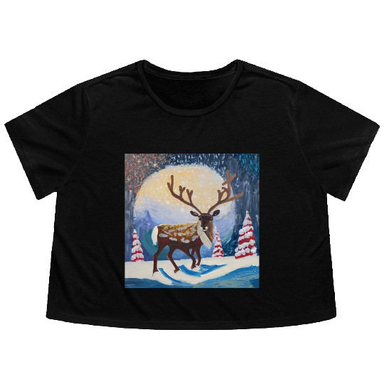 Christmas raider Flowy Cropped Tees