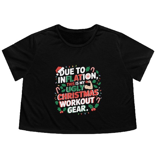 Inflation-Proof Christmas Workout Flowy Cropped Tees