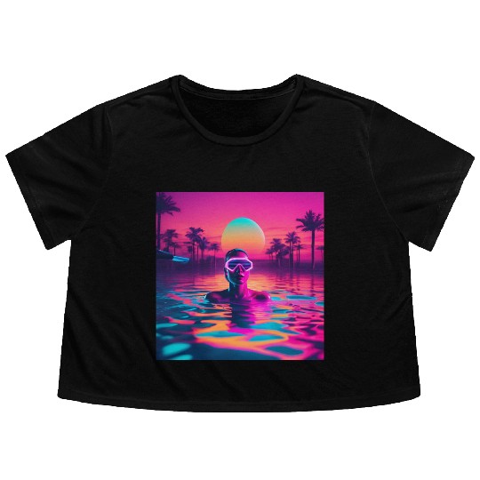 Diving in the Ocean Flowy Cropped Tees