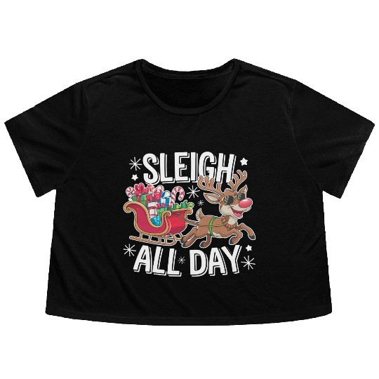 Sleigh All Day Flowy Cropped Tees
