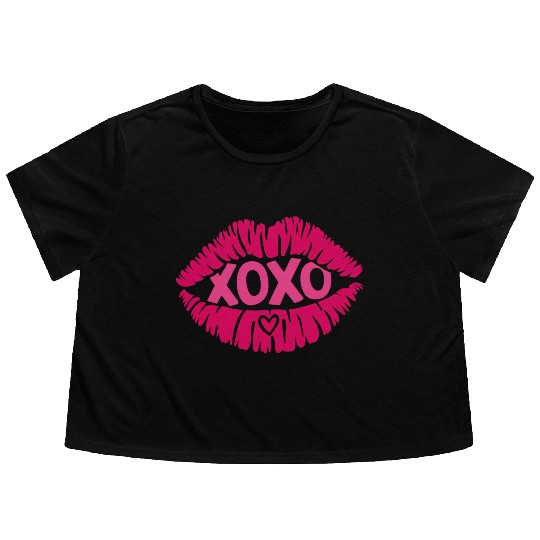 XOXO Valentine Sublimation Flowy Cropped Tees