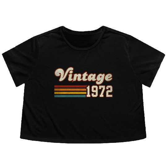 53rd Birthday Gift - Vintage 1972 Flowy Cropped Tees