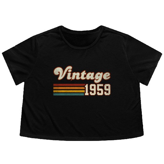 66th Birthday Gift - Vintage 1959 Flowy Cropped Tees