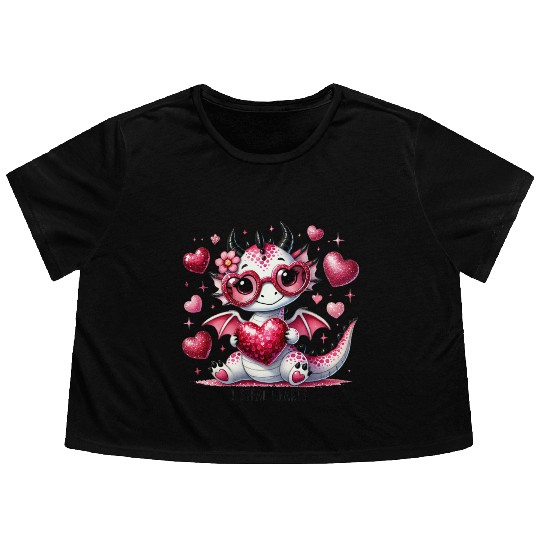 Valentines Day, Retro Valentine, Coquete Valentine Flowy Cropped Tees