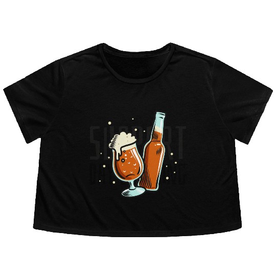 Support Day Drinking Flowy Cropped Tees
