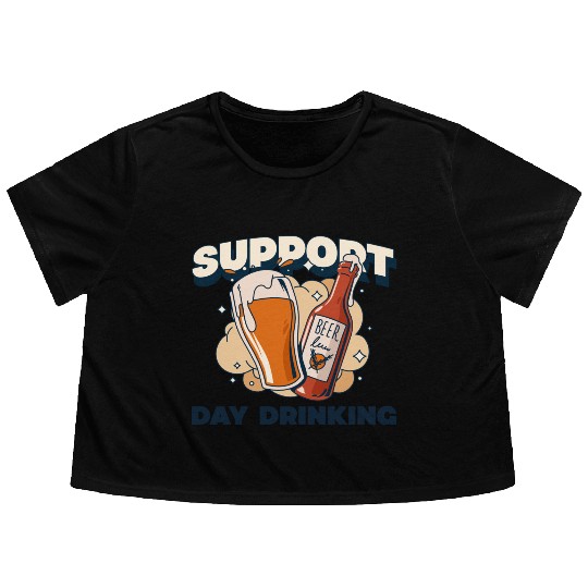 Support Day Drinking Flowy Cropped Tees