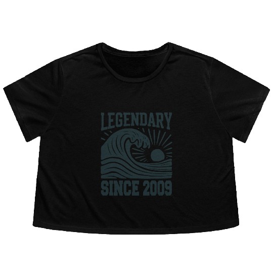 Legendary Since 2009 Birthday Vibes Flowy Cropped Tees