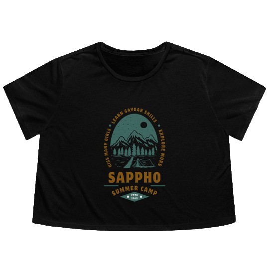 Sappho Summer Camp Flowy Cropped Tees – Lesbian,wlw design