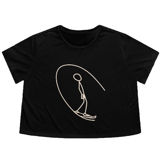 Surfer surfing the wave Flowy Cropped Tees