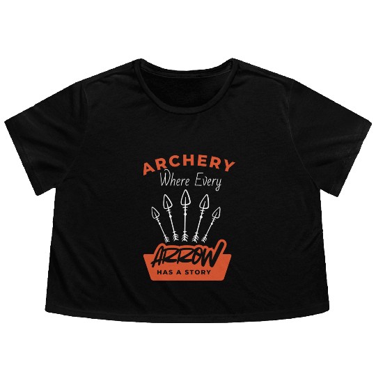 Orange Black Typography Archer Archery Dad Coach Flowy Cropped Tees