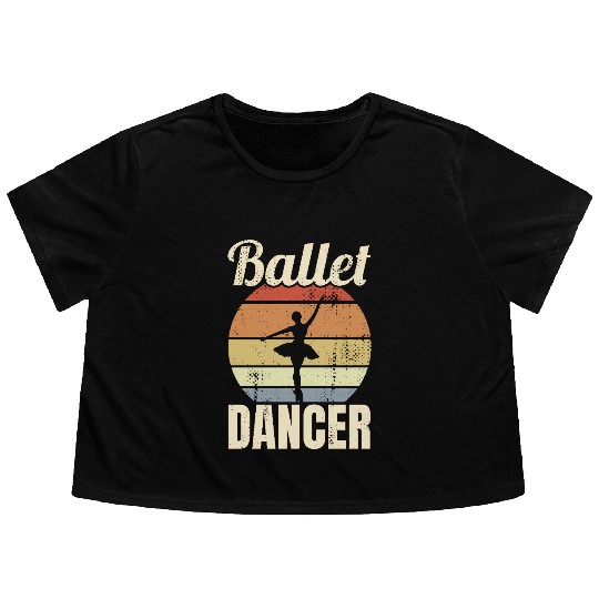 Vintage Ballet Dancer Flowy Cropped Tees
