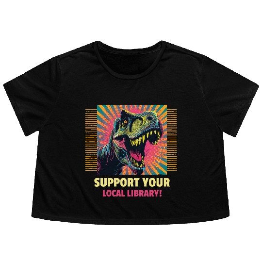 Support Your Local Library Flowy Cropped Tees