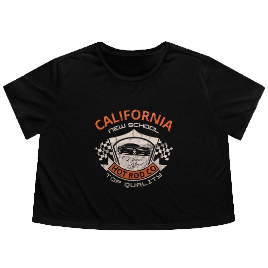 California New School Hot Rod Co. Flowy Cropped Tees