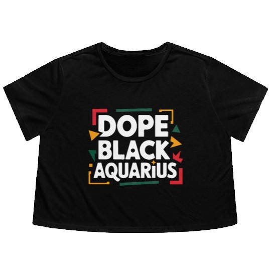 Dope Black Aquarius Flowy Cropped Tees