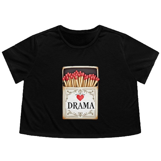 anti valentine no time for drama Flowy Cropped Tees