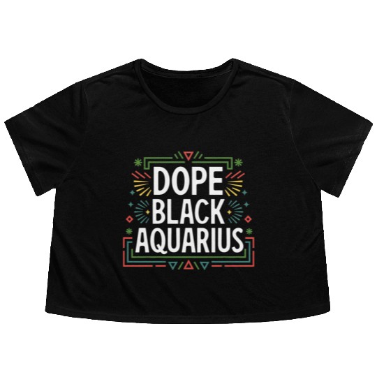 DOPE BLACK AQUARIUS Flowy Cropped Tees