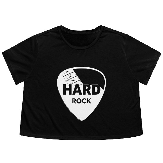 Hard Rock Guitar Pick Flowy Cropped Tees
