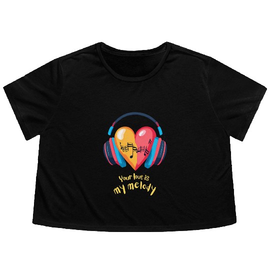 Your Love is My Melody Flowy Cropped Tees