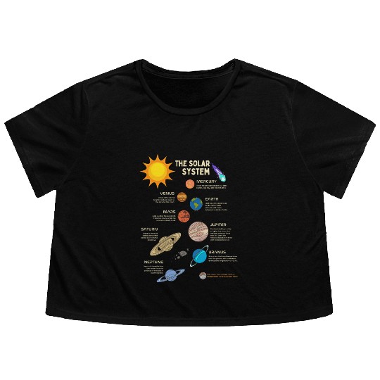 The Solar System Planets Flowy Cropped Tees
