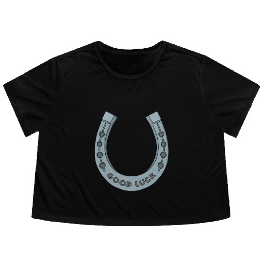 Good Luck Horseshoe Flowy Cropped Tees