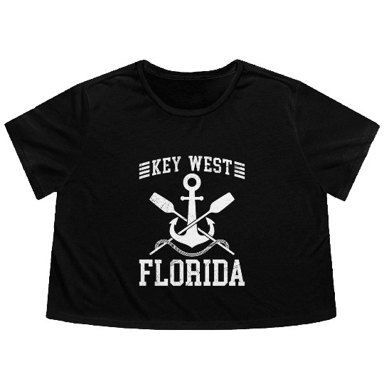 KEY-WEST FLORIDA Sailing Sunshine-State West Keys Flowy Cropped Tees