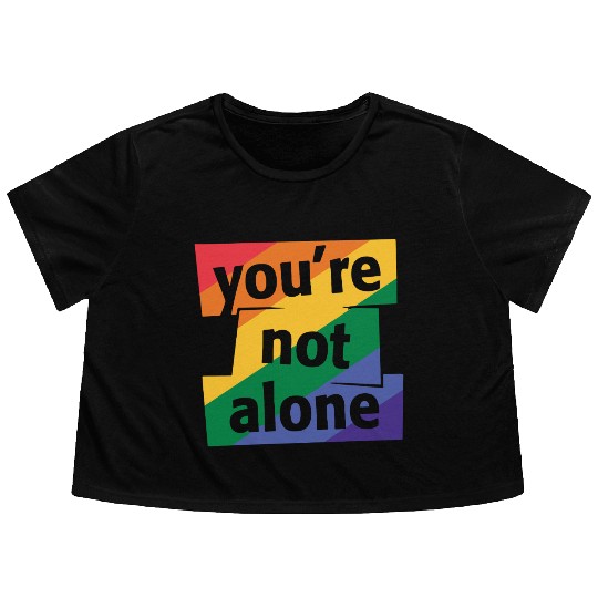 You are Not Alone Rainbow Flowy Cropped Tees