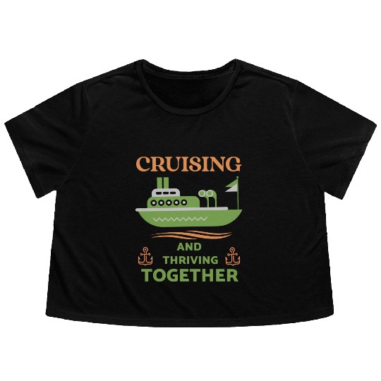 Cruising and Thriving Together Flowy Cropped Tees