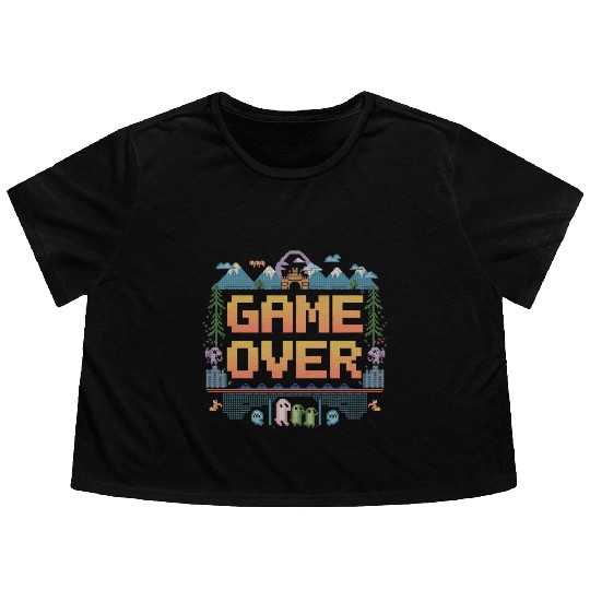 Nostalgic Retro Gamer Apparel Flowy Cropped Tees