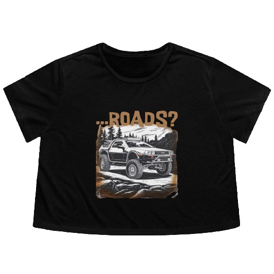 Off-road Delorean Flowy Cropped Tees