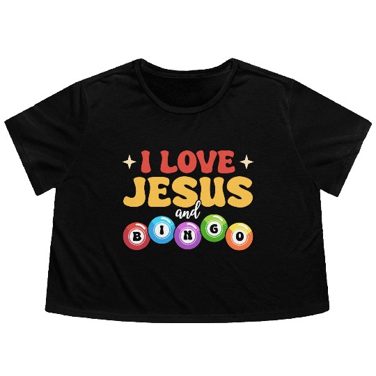 I Love Jesus and Bingo Flowy Cropped Tees