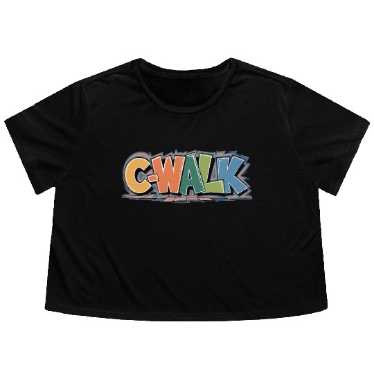C-Walk Graffiti style typography Flowy Cropped Tees