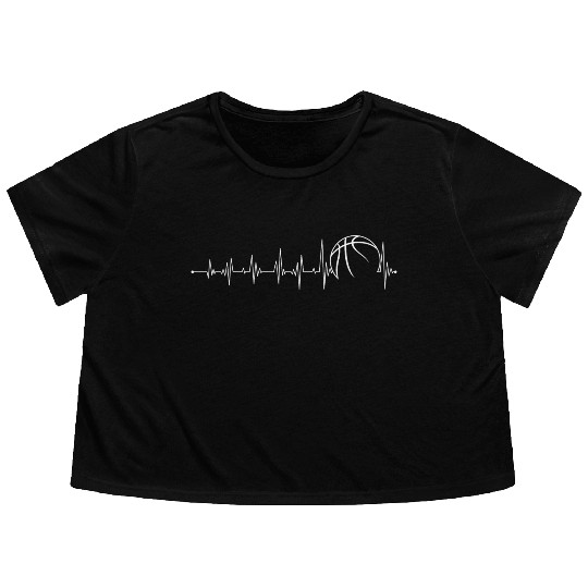 Heartbeat basketball Flowy Cropped Tees