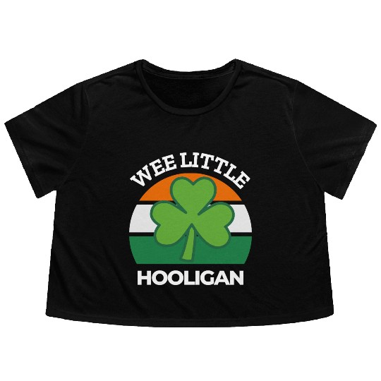 Wee Little Hooligan Great Saint Patrick Day Gift Flowy Cropped Tees