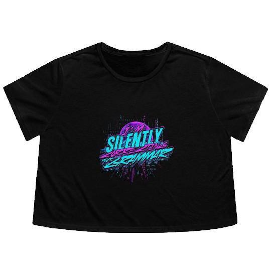 Computer Linguist Silently Correcting Your Grammar Flowy Cropped Tees