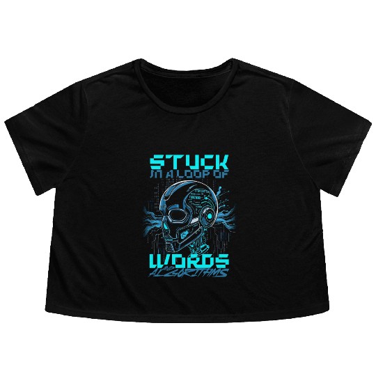 Computer Linguist Words And Algorithms Flowy Cropped Tees