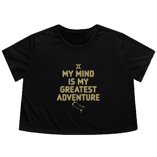 Gemini Zodiac My Mind Is My Greatest Adventure Flowy Cropped Tees