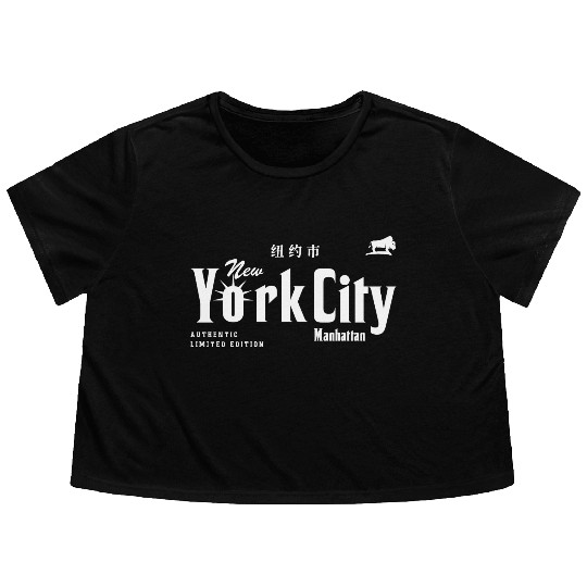 New York City, Manhattan Flowy Cropped Tees