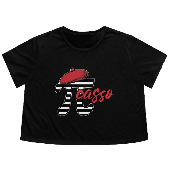PI-casso Funny Pi Day Flowy Cropped Tees
