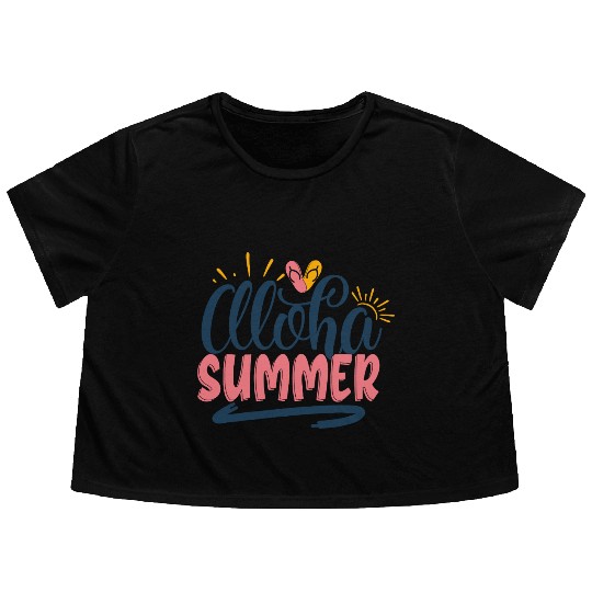 Aloha Summer Flowy Cropped Tees