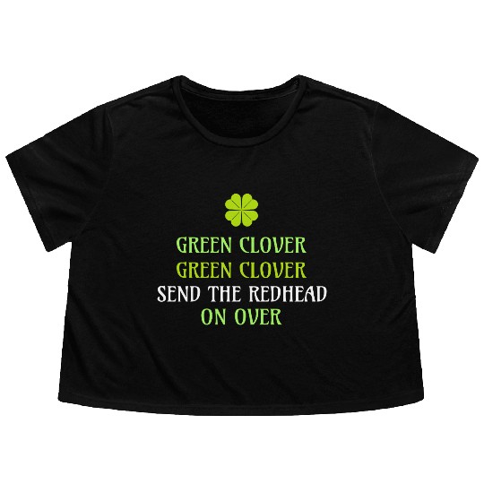 Green Clover Green Clover Send the Redhead Flowy Cropped Tees