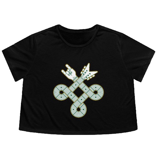 Celtic Knot Guitar | St. Patrick’s Day Flowy Cropped Tees