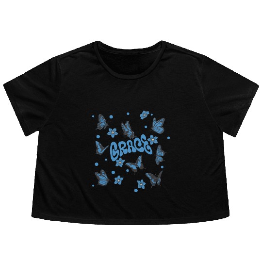 By His Grace Christian Catholic Flowy Cropped Tees