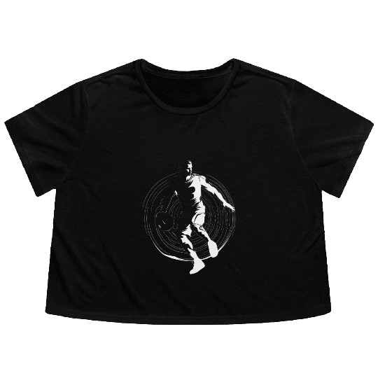 Basketball Boy Drawing Flowy Cropped Tees