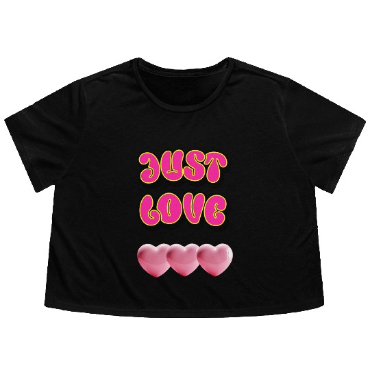 Just Love: Y2K 2000s Heart Flowy Cropped Tees